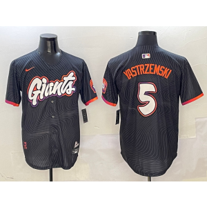 MLB Giants 5 Mike Yastrzemski Anthracite 2025 City Connect Nike Cool Base Men Jersey