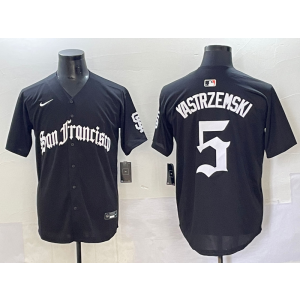 MLB Giants 5 Mike Yastrzemski New Black Nike Cool Base Men Jersey