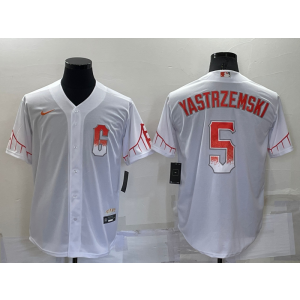 MLB Giants 5 Yastrzemski White 2021 City Connect Nike Cool Base Men Jersey