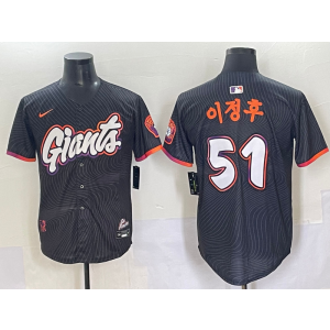MLB Giants 51 J.H Lee Black City Connect Nike Cool Base Men Jersey