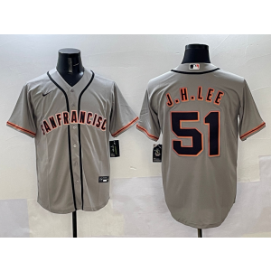 MLB Giants 51 J.H Lee Grey Nike Cool Base Men Jersey