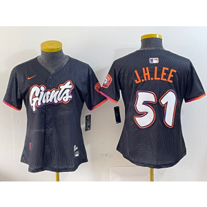 MLB Giants 51 Jung Hoo Lee Anthracite 2025 City Connect Nike Cool Base Women Jersey
