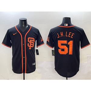MLB Giants 51 Jung Hoo Lee Black Nike Cool Base Men Jersey