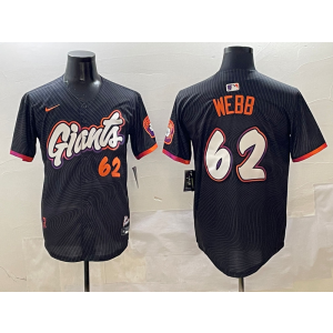 MLB Giants 62 Webb Anthracite 2025 City Connect Nike Cool Base Men Jersey 1
