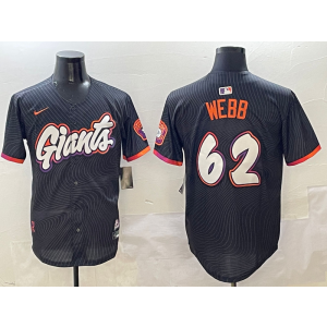 MLB Giants 62 Webb Anthracite 2025 City Connect Nike Cool Base Men Jersey