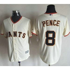 MLB Giants 8 Hunter Pence Cream New Cool Base Men Jersey