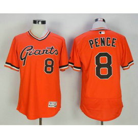MLB Giants 8 Hunter Pence Orange Throwback Flexbase Men Jersey