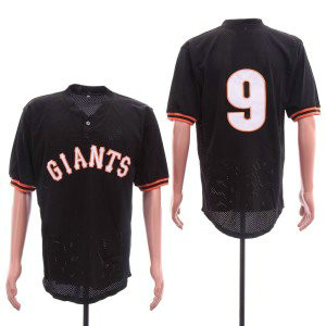 MLB Giants 9 Matt Williams Black Mesh Throwback Men Jersey