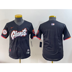 MLB Giants Blank Anthracite 2025 City Connect Nike Cool Base Youth Jersey