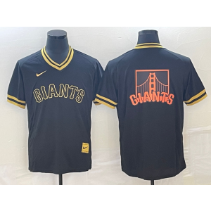 MLB Giants Blank Black Baseball Nike Throwback Men Jersey