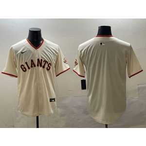 MLB Giants Blank Cream Nike Cool Base Men Jersey