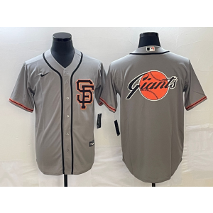 MLB Giants Blank Grey Baseball Logo Nike Cool Base Men Jersey