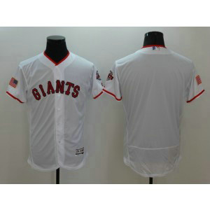 MLB Giants Blank White Stars and Stripes Flexbase Men Jersey
