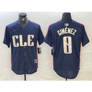 MLB Indians 0 GIMENEZ Navy 2024 City Connect Nike Cool Base Men Jersey