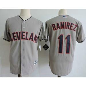 MLB Indians 11 Jose Ramirez Gray Flexbase Men Jersey