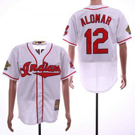 MLB Indians 12 Roberto Alomar Cooperstown Collection Cool Base Men Jersey