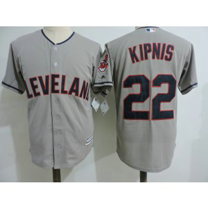 MLB Indians 22 Jason Kipnis Gray Cool Base Men Jersey