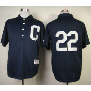 MLB Indians 22 Jason Kipnis Navy Blue 1902 Turn Back The Clock Men Jersey