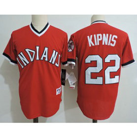 MLB Indians 22 Jason Kipnis Red Cooperstown Collection Throwback Men Jersey