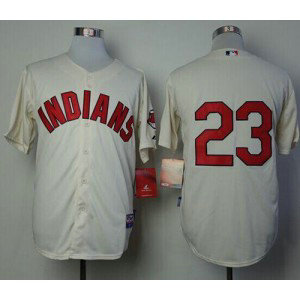 MLB Indians 23 Michael Brantley Cream Alternate 2 Cool Base Men Jersey