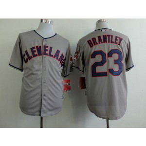MLB Indians 23 Michael Brantley Grey Cool Base Men Jersey