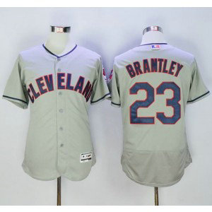 MLB Indians 23 Michael Brantley Grey Flexbase Men Jersey