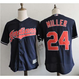 MLB Indians 24 Andrew Miller New Cool Base Blue Men Jersey