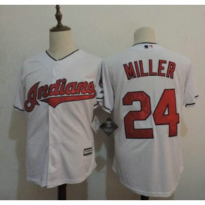 MLB Indians 24 Andrew Miller White New Cool Base Men Jersey