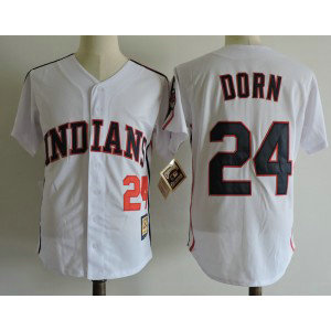 MLB Indians 24 Roger Dorn White Movie Baseball Men Jersey