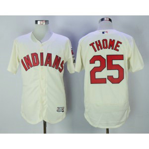 MLB Indians 25 Jim Thome Cream Flexbase Men Jersey