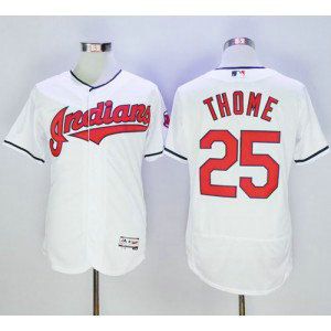 MLB Indians 25 Jim Thome White Flexbase Men Jersey