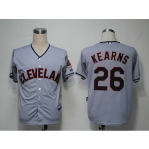 MLB Indians 26 Austin Kearns Grey Cool Base Men Jersey
