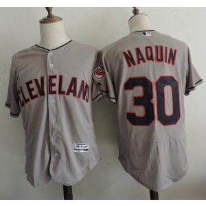 MLB Indians 30 Tyler Naquin Grey Flexbase Men Jersey