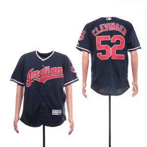 MLB Indians 52 Mike Clevinger blue Flexbase Men Jersey