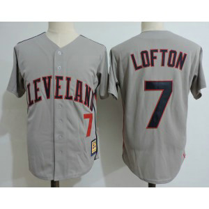 MLB Indians 7 Kenny Lofton Gray Cooperstown Collection Throwback Men Jersey
