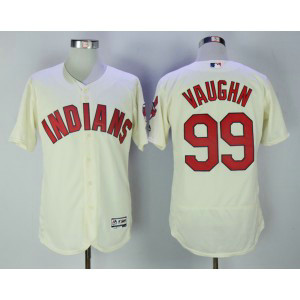 MLB Indians 99 Ricky Vaughn Cream Flexbase Men Jersey