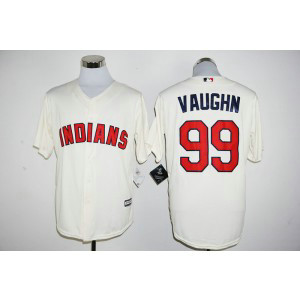 MLB Indians 99 Ricky Vaughn Cream New Cool Base Men Jersey