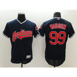MLB Indians 99 Ricky Vaughn Navy Blue Flexbase Men Jersey
