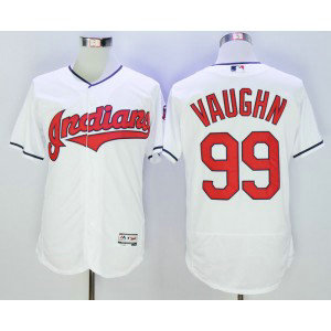 MLB Indians 99 Ricky Vaughn White Flexbase Men Jersey