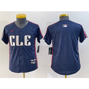 MLB Indians Blank Blue City Connect Nike Cool Base Youth Jersey