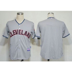MLB Indians Blank Grey Cool Base Men Jersey