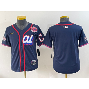 MLB Indians Blank Navy American League 2025 All Star Nike Cool Base Youth Jersey