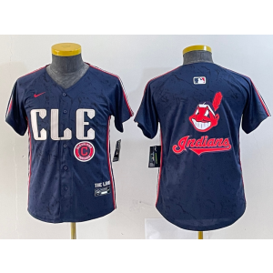MLB Indians Blank Navy Nike Cool Base Youth Jersey