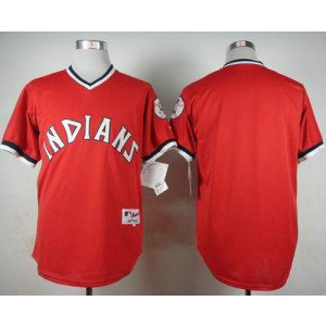 MLB Indians Blank Red 1974 Turn Back The Clock Men Jersey