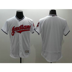 MLB Indians Blank White Flexbase Men Jersey