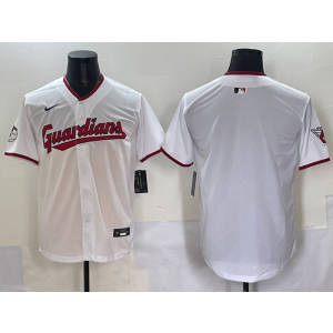 MLB Indians Blank White Nike Cool Base Men Jersey