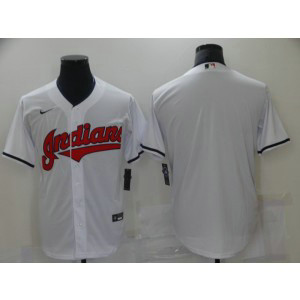 MLB Indians White Blank Nike Cool Base Men Jersey