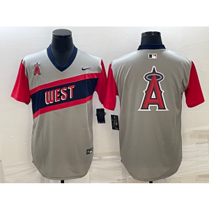 MLB Los Angeles Angels Blank Grey Baseball Logo Nike Men Jersey