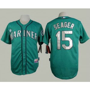 MLB Mariners 15 Kyle Seager Green Alternate Cool Base Men Jersey