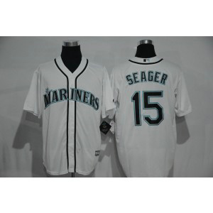MLB Mariners 15 Kyle Seager White Cool Base Men Jersey